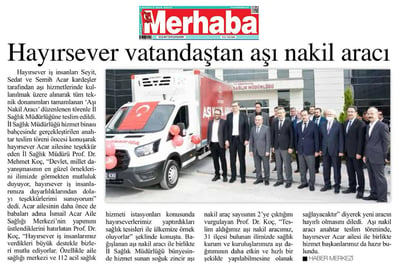 Charitable Citizens Donate Vaccine Transport Vehicle