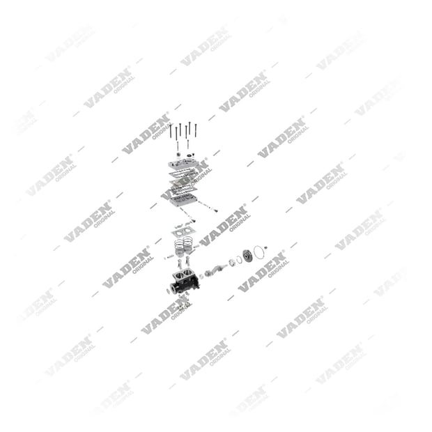 9) 9125120010SP1,20569251SP2, 1300 200 002 (7600 850 006, 8131848, 7408131848 avec engrenage) Double cylindre, Compresseur d'air, Vaden