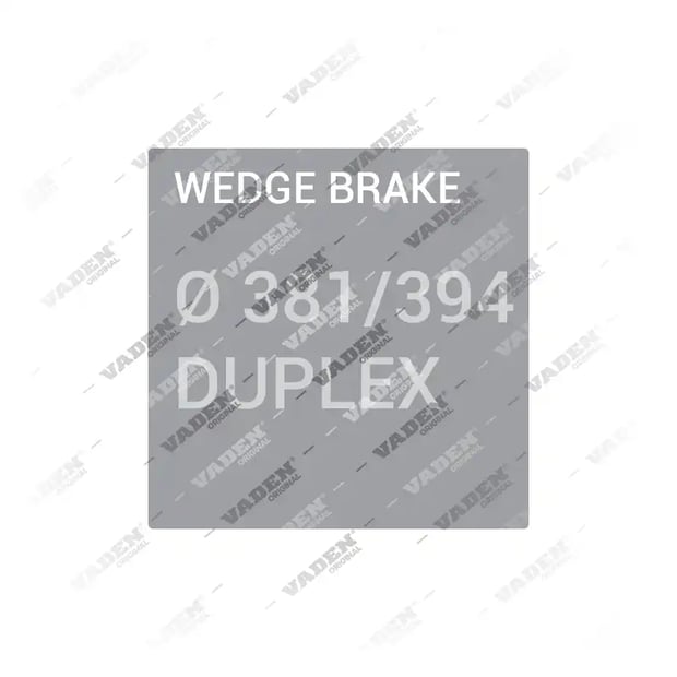 Wedge Brake Ø 381/394 DUPLEX Wedge Brake Repair Kit, Brake Caliper Types
