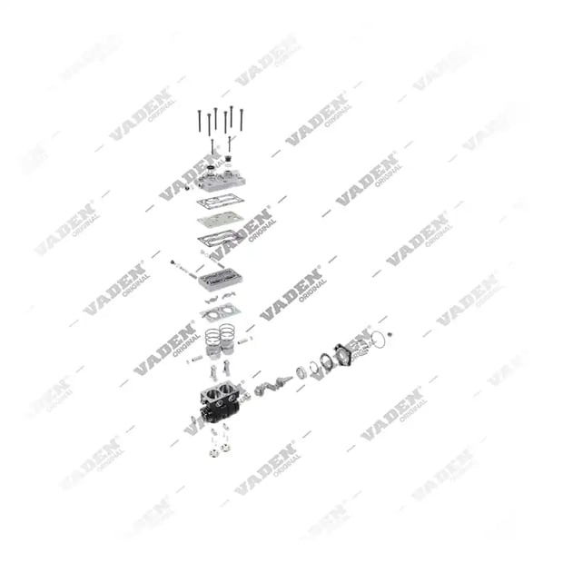 9) 9125120170,21521355, 9125120170 WABCO   Bicilíndrico, Compresor de aire, Vaden