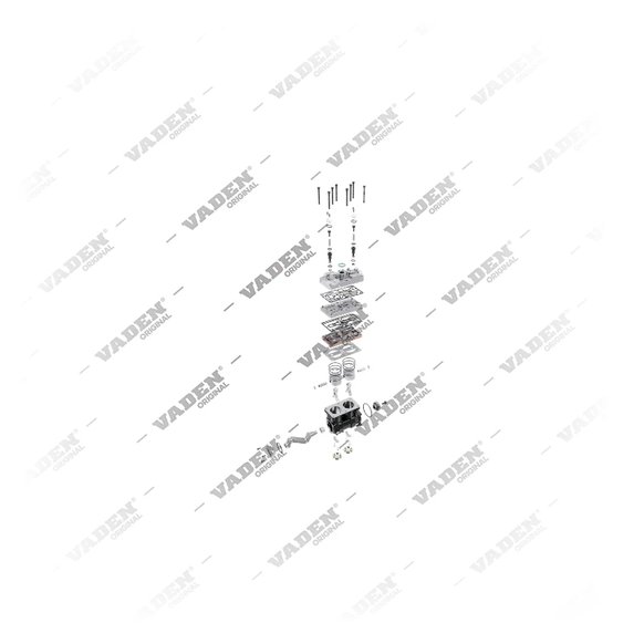 9) K009581000SP1,K024410N00SP1,K024410N05SP1,K024410N55SP1,K024410X00SP1,K053643N00SP1,K053643X00SP1,LK4951SP1,1880194SP1, 1400 090 004 (7600 880 004, 1732078, 1775248 z przekładnią), Dwucylindrowe, Sprężarka powietrza, Vaden