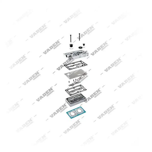 2) 9125149202,7421707604, 17 16 10 Testa del cilindro, Kit di riparazione per compressori per freni ad aria, Vaden