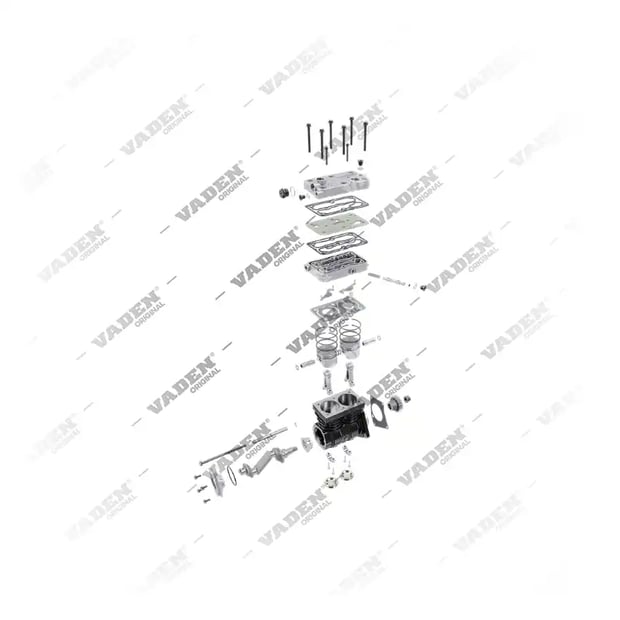 9) 9115531030,4571302215, 1100 020 003 Cilindro duplo, Compressor de ar, Vaden