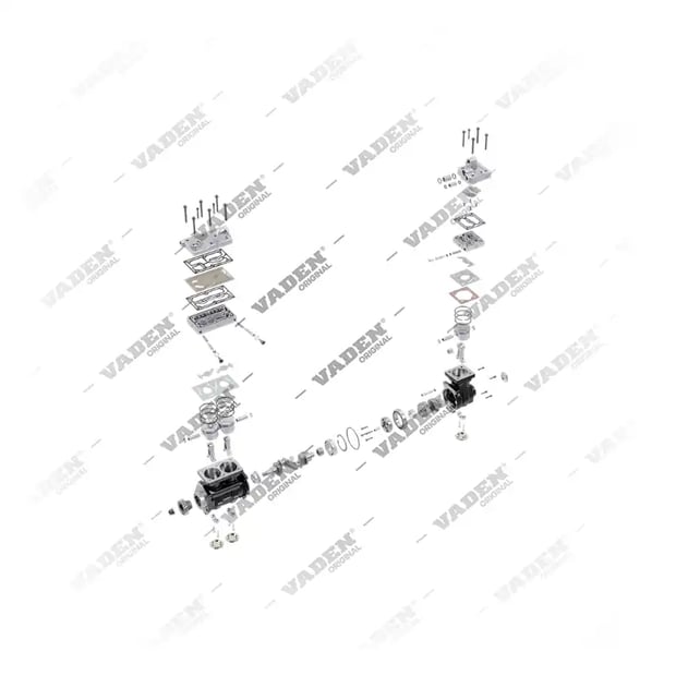 9) 9125103000,9125103030,4571303815,4571305015, A4571305015 MERCEDES BENZ CONECTO O345 OM447 Трехцилиндровый компрессор, Компрессор воздуха, Ваден