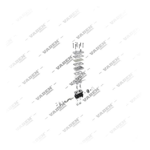 9) 4115530020,9061301815, 1100 225 003 Doppio cilindro, Compressore d'aria, Vaden