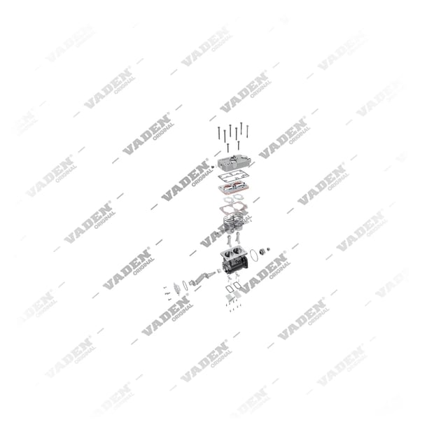 9) 20429343SP1,3173001SP1,8113405SP1,85000066SP1,LP4985SP1, 1300 090 002 (7600 880 002, 1677848 dişli ile) Çift Silindirli, Kompresör, Vaden