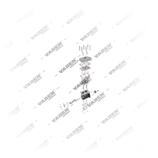 9) 20429343SP2,3173001SP2,8113405SP2,85000066SP2,LP4985SP2, 1300090004 (7600 880 003, 1549425 com engrenagem), Cilindro duplo, Compressor de ar, Vaden