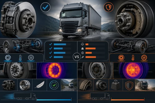 Disc Brakes vs. Drum Brakes: A Heavy-Duty Vehicle Comparison