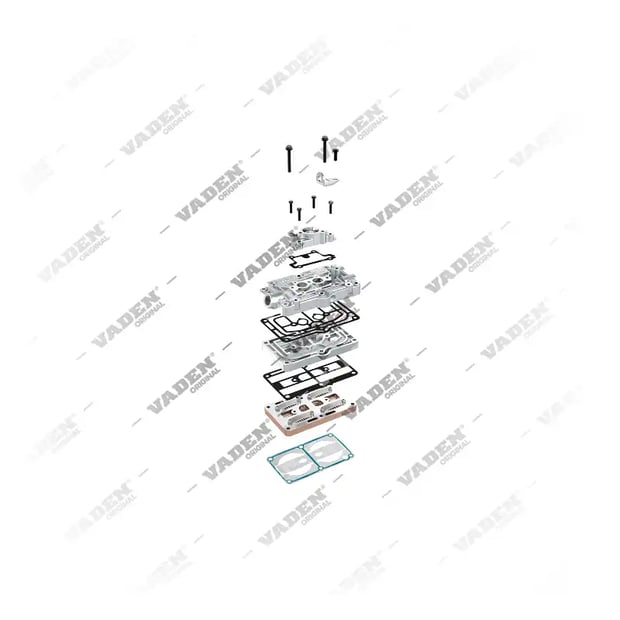 2) K100417N06S1,K100417N07S1,LS8902S1,7422147345S1, 17 13 50 Cabeçote, Kit reparo do compressor de freio a ar, Vaden