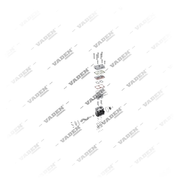 9) 5010339859SP2,LP4851SP2, 1700 010 007 (7600 750 007, 5010240933 com engrenagem) Cilindro duplo, Compressor de ar, Vaden