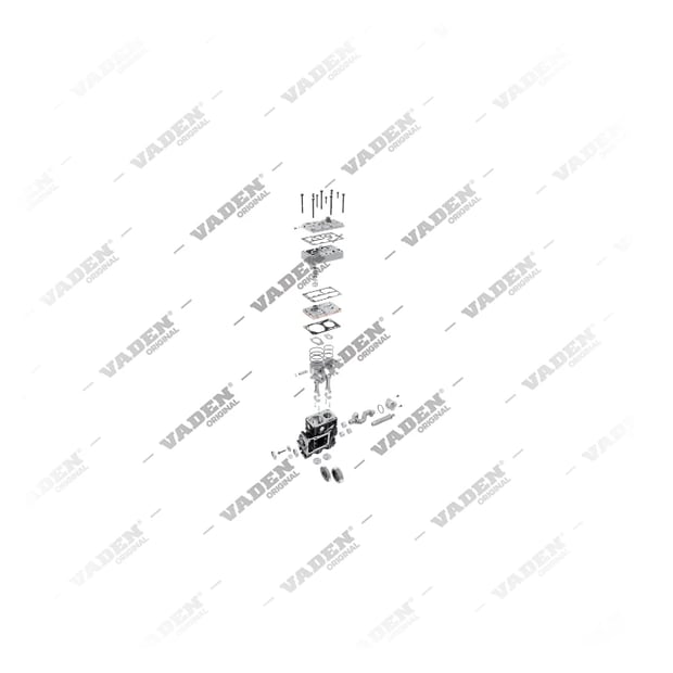 9) LP490,51541007258, 1200 220 001 Cilindro duplo, Compressor de ar, Vaden