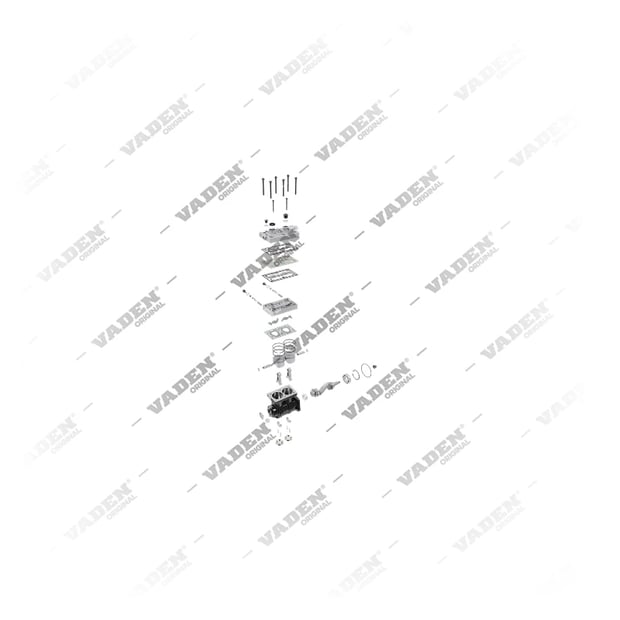 9) 9125120070SP1,20824559SP1, 1300 190 010 (7600 880 003, 1549425 com engrenagem) Cilindro duplo, Compressor de ar, Vaden