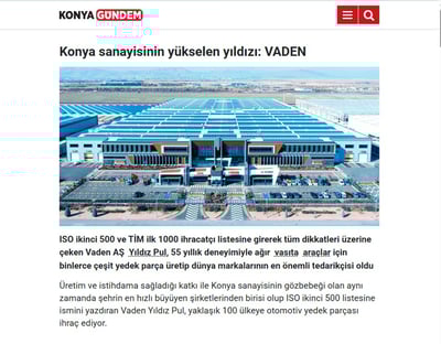 The Rising Star of Konya Industry: VADEN