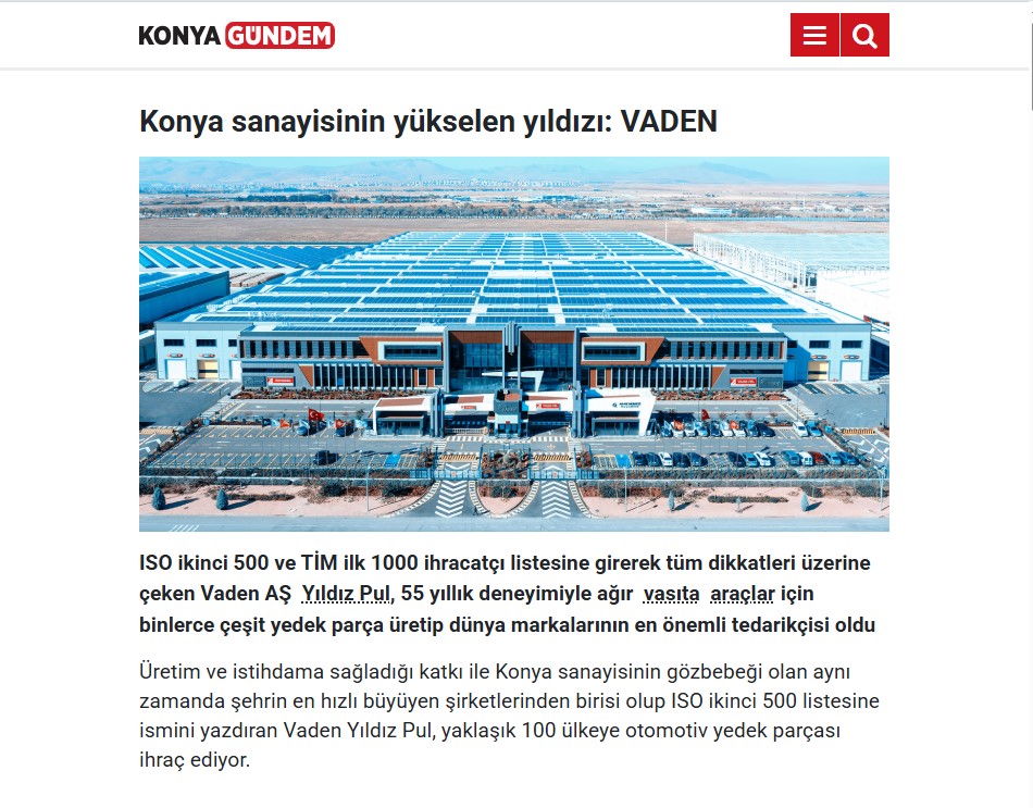 Konya Sanayisinin Yükselen Yıldızı: VADEN