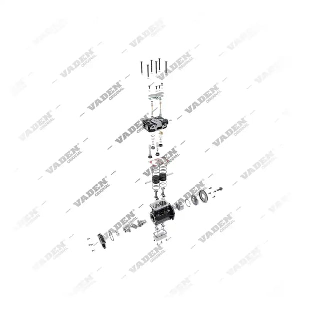 9) 5004187,TUFLO750, 2600 120 001 Cilindro duplo, Compressor de ar, Vaden