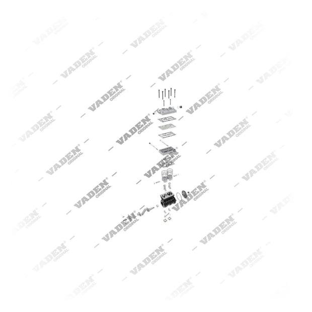 9) 4127040190SP1,4127040197SP1,21225199SP1, 1300195002 (7600 850 009, 20364148 com engrenagem), Cilindro duplo, Compressor de ar, Vaden