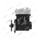 1300190006 (7600 850 006, 8131848, 7408131848 con ingranaggio), Doppio cilindro, Compressore d'aria - Left Side View