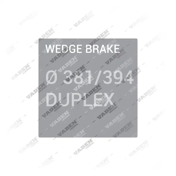 1) , Wedge Brake Ø 381/394 DUPLEX Wedge Brake, Rodzaje zacisków hamulcowych, Vaden