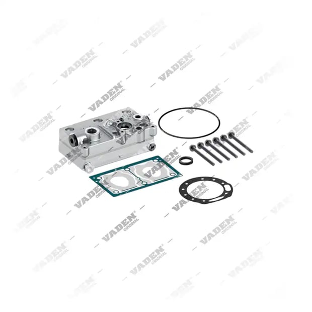 1) 4127049372,21316442, 13 24 10 Cabeçote, Kit reparo do compressor de freio a ar, Vaden