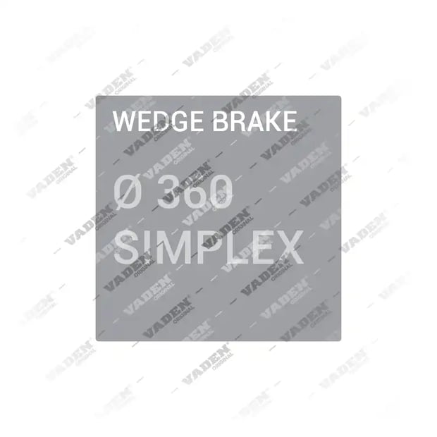 1) , Wedge Brake Ø 360 SIMPLEX Wedge Brake Kit de reparação, Tipos de pinças de freio, Vaden
