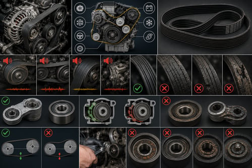 What Is a V-Belt? Its Function, Noise, and Tensioner Pulley Failure