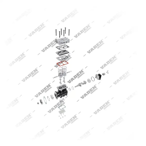 8) 65641,TUFLO550,2K97866M, 1900020002, Bicilíndrico, Compresor de aire, Compresor de freno de aire, Vaden