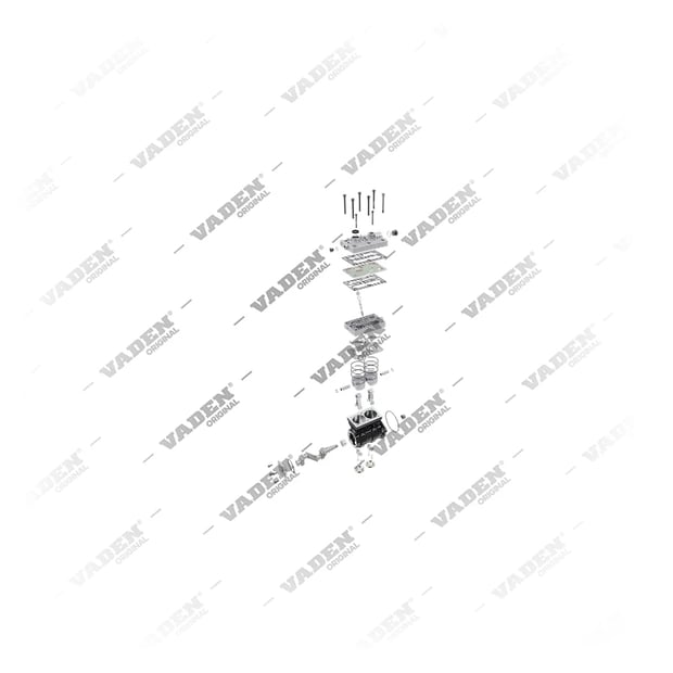9) 4127040020,4127040027,4127040070,4127040077,4127040130,4127040137,4127040160,4127040167,20574763,20775224,20866605,70330056,85000491, 4127040130 WABCO Двухцилиндровый, Компрессор воздуха, Ваден
